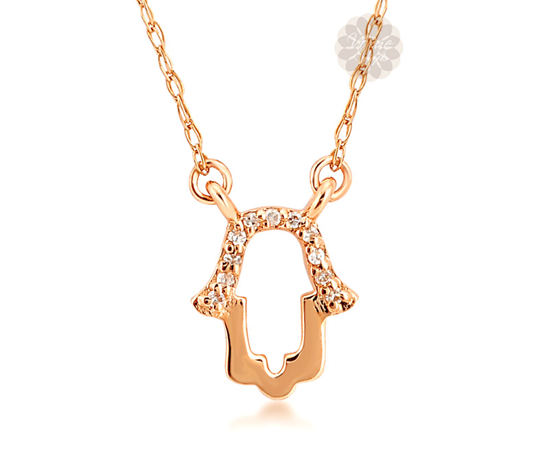 Vogue Crafts & Designs Pvt. Ltd. manufactures Hamsa Hand Rose Gold Pendant at wholesale price.